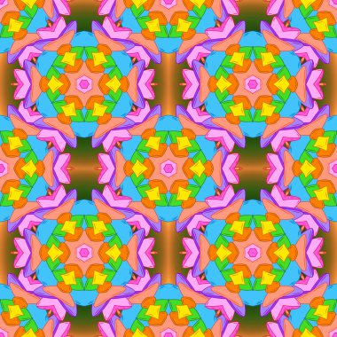 Vektör. İhale kumaş deseni. Karalamalar desen. Kesintisiz ilginç arka plan. Turuncu, mavi ve pembe renkler.