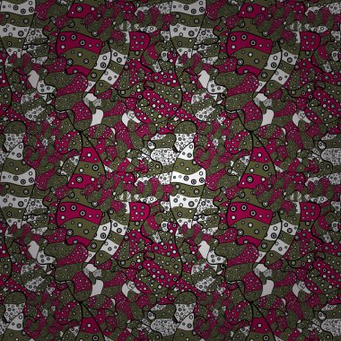 Moda kumaş deseni. Vektör. Doodles'ın mor, kahverengi ve siyah renkler. Dikişsiz desen baskı.