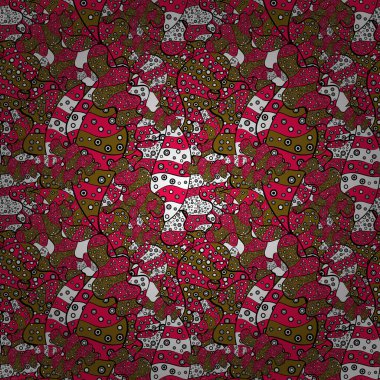 Şık kumaş deseni. Sorunsuz karalamalar kahverengi, siyah ve kırmızı renkler. Vektör. Vintage.