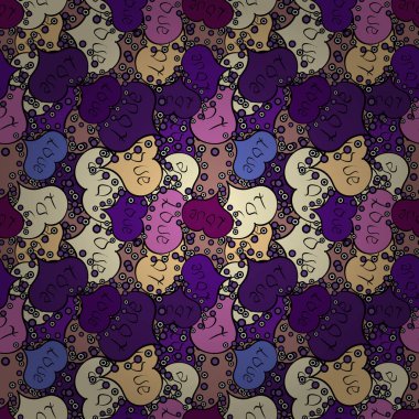 Güzel yazı hat metin, kupa, ile Seamless modeli aşk kalıbı doodles. Web, baskı, kumaş sanat. Vektör. El illüstrasyon karikatür tarzında çekilmiş. Bej renkli, siyah, mor renk grafiği