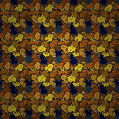 Güzel arka plan. Sarı, siyah ve kahverengi renkleri üzerinde. Dikişsiz güzel kumaş desen. Doodles'ın şirin desen. Vektör - hisse senedi. O-ebilmek var olmak kroki üzerinde kullanılan, kupa baskı, Bebek giyim, kutuları vb kaydırma.