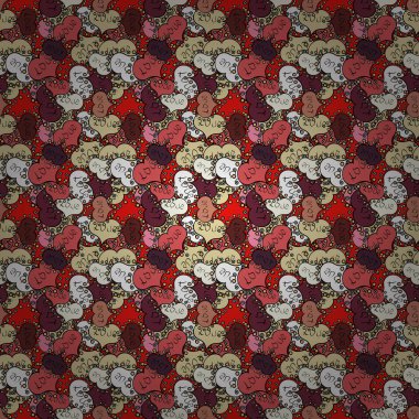 Sorunsuz dekoratif arka plan. Siyah, pembe ve bej renkler. Kartları, davetiyeler, tarihi kartları ve daha birçok kaydetmek için kullanılabilir. Karalamalar. Vektör çizim.