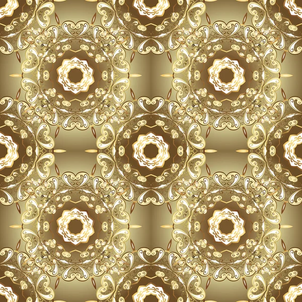 Luxe Koninklijke Victoriaanse Concept Gouden Element Bruine Beige Kleuren Vintage — Stockvector