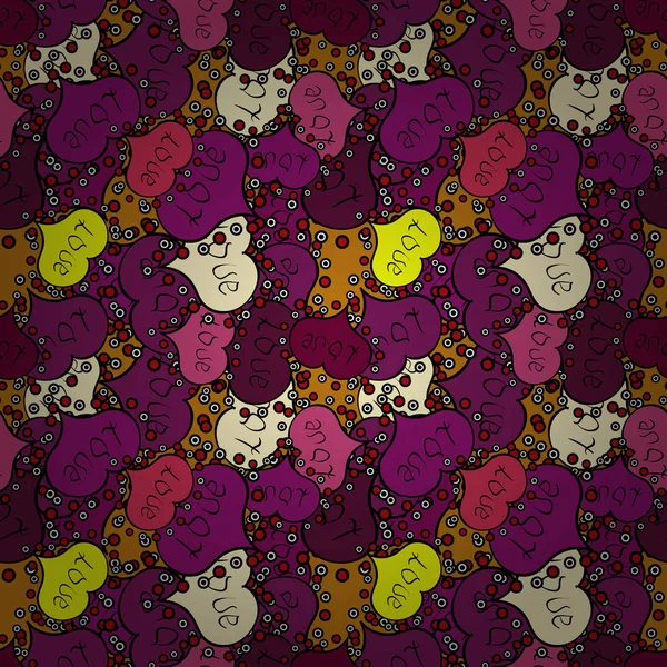 Гарні Фіолетові Чорні Пурпурові Кольори Векторні Ілюстрації Безшовні Серця Валентина — стоковий вектор