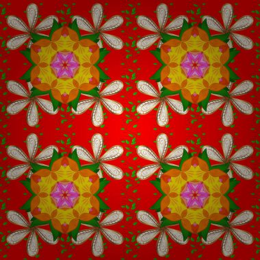 Sevgililer günü için şık davet. Kırmızı, turuncu ve yeşil renkler doğal çiçek deseni. Üstten Görünüm, yumuşak kırmızı, turuncu ve yeşil renk stili. Çiçek kompozisyon, el boyalı, narin şablonu.