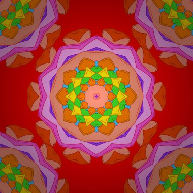 Turuncu, kırmızı ve pembe çiçekler ile Seamless modeli. Çiçek suluboya sorunsuz arka plan. Vektör Tekstil yatak çarşafları, ceket, ambalaj tasarımı, kumaş ve moda kavramları için yazdırma.