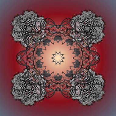 Kar taneleri arka plan. Snowflakes desen. Kar tanesi süs desen. Vektör çizim. Düz renkli arka plan üzerinde izole kar taneleri tasarımını.