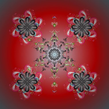 Resimde. Kar taneleri, kar yağışı. Güzel vektör bir renkli arka plan üzerinde izole kar taneleri. Düşen stilize Noel kar taneleri.