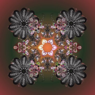 Güzel dekorasyon. Kış sembolü. Vektör illüstrasyon izole kar taneleri ile. Renkli arka plan üzerinde izole suluboya kar taneleri.