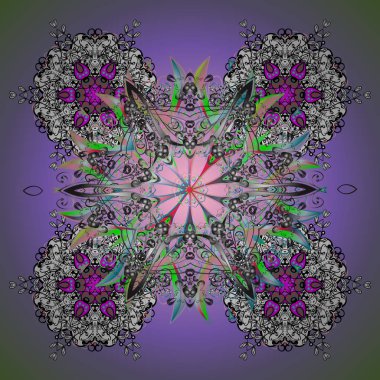 Vektör Noel renkli arka plan ile düşen kar tanesi. Kış arka plan. Vektör çizim. Kar taneleri ile Noel arka plan.