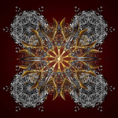 Kar taneleri arka plan. Kar tanesi süs desen. Vektör çizim. Snowflakes desen. Düz çizmek özgeçmişlerine izole soyut kar taneleri ile.