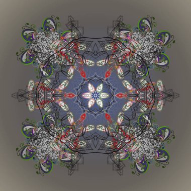 Kar taneleri deseni. Şirin desen. Noel kar taneleri arka plan. Vektör çizim. Vektör Noel renkli arka plan ile sevimli kar tanesi.