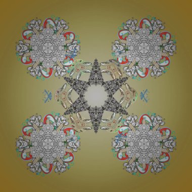 Vektör çizimi. Karalama çizimlerindeki Kar Taneleri ikonu. Kış kar mevsimi Aralık.