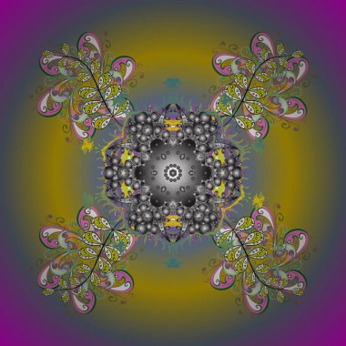 Vektör çizim. Kar taneleri arka plan. Kar tanesi süs desen. Snowflakes desen. Düz renkli arka plan üzerinde izole soyut kar taneleri tasarımıyla.