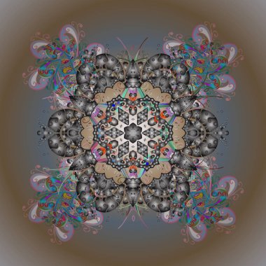 Kış arka plan. Noel kar taneleri ile arka plan. Vektör Noel renkli arka plan ile sevimli kar tanesi. Vektör çizim.