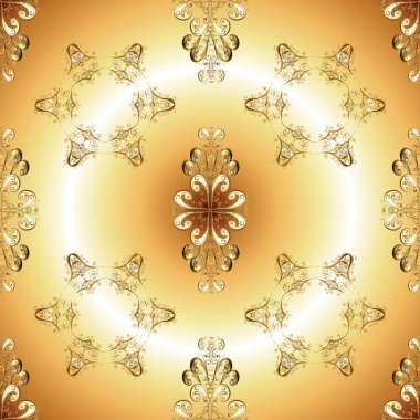 Klasik vektör altın Dikişsiz desen. Geleneksel şark süsleme. Klasik vintage arka plan. Bej ve sarı renkler altın elemanları ile Seamless modeli.