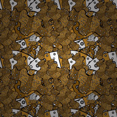 Çiçek elemanları ile sorunsuz zarif vektör doku. Karalamalar sarı, siyah ve kahverengi renkleri.