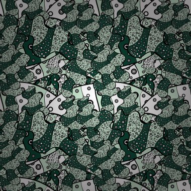 Kağıt vektör illüstrasyon kaydırma için soyut desen. Sorunsuz kroki güzel arka plan. Siyah, tarafsız ve yeşil renkler doodles.