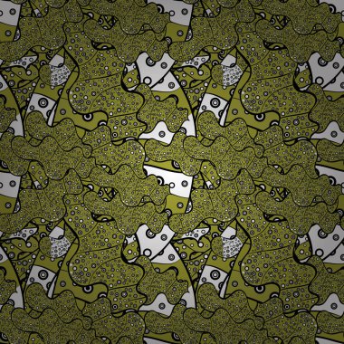 Karalamalar desen. Şirin arka plan. Vektör çizim. Tasarım ve hediye paketleme kağıt, tebrik kartları, afiş ve posterler tasarım. Siyah, beyaz ve sarı renkler.