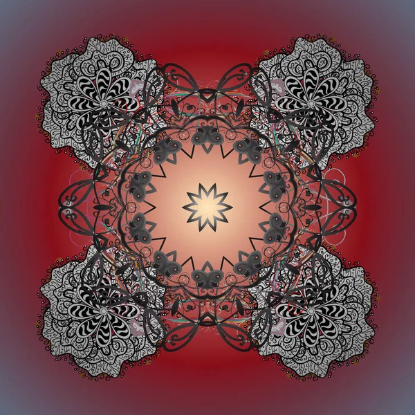 Kar taneleri arka plan. Snowflakes desen. Kar tanesi süs desen. Vektör çizim. Düz renkli arka plan üzerinde izole kar taneleri tasarımını.