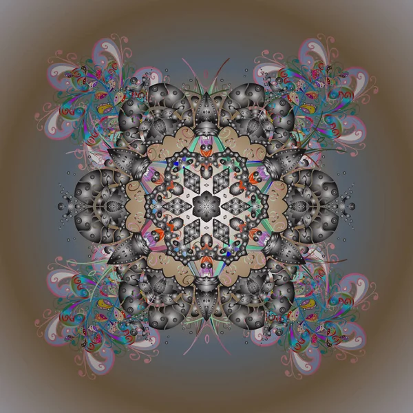 Kış arka plan. Noel kar taneleri ile arka plan. Vektör Noel renkli arka plan ile sevimli kar tanesi. Vektör çizim.