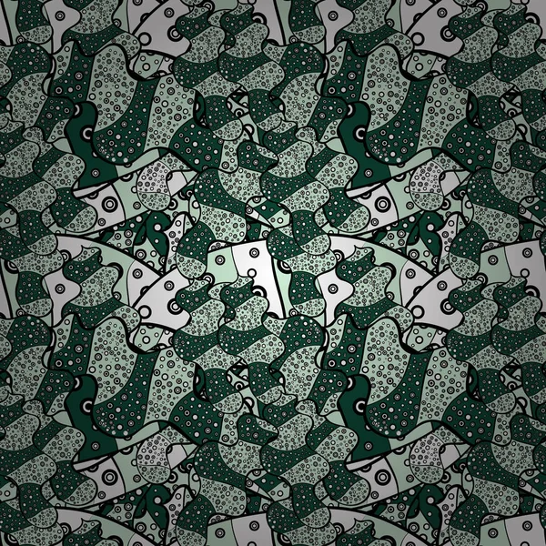 Kağıt vektör illüstrasyon kaydırma için soyut desen. Sorunsuz kroki güzel arka plan. Siyah, tarafsız ve yeşil renkler doodles.
