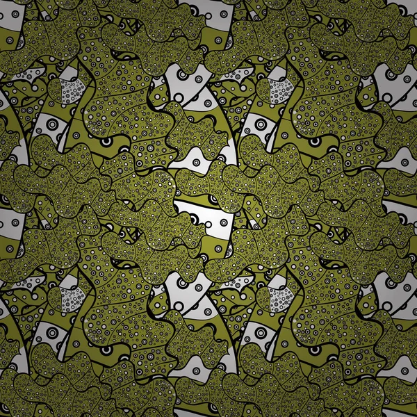 Karalamalar desen. Şirin arka plan. Vektör çizim. Tasarım ve hediye paketleme kağıt, tebrik kartları, afiş ve posterler tasarım. Siyah, beyaz ve sarı renkler.