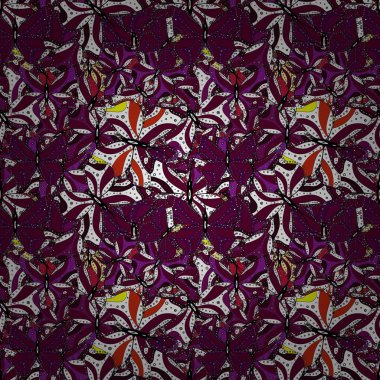 Soyut etnik vektör seamless modeli. Kabile sanat Yazdır antika arka plan. Arka plan doku, kroki, siyah, beyaz ve mor renklerde Tema.