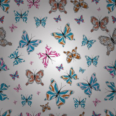 Resim Scrapbooking için. Clipart mavi, siyah ve beyaz kelebek hakkında Magic çizgi film. Vektör çizim. Sorunsuz. Babybook ve dijital baskı kartı ve fotoğraf çocuk albümleri.