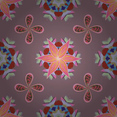 Satır seamless modeli. Vektör Trendy kumaş deseni. Şirin çiçekler.