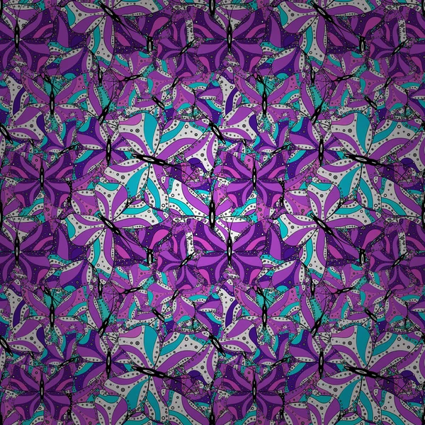 Бесшовный Рисунок Дизайн Нежный Тканевый Узор Вектор Лапша Белая Фиолетовая — стоковый вектор