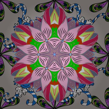 Küçük çaplı çiçeklerdeki basit şirin desenler. Tekstil ya da kitap kapakları, imalat, eskizler, baskı, hediye paketi ve yapıştırma kitabı için çiçeksiz arka plan. Vektör illüstrasyonu.