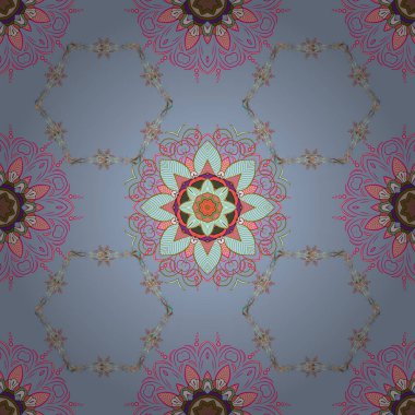 Vektör çizim. Nazik, Bahar çiçek mavi, tarafsız ve kahverengi renkleri. Vektör desen. Soyut yerleştirilmiş çiçekler patlayan.