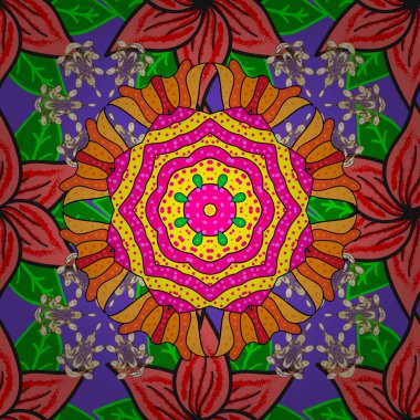 Yumuşak pamuk tasarımı. Vektör kabarık dokusu. Klasik çiçek desenli. Yumuşak fayans. Paketleme, tekstil ve eskiz için kusursuz çiçek arkaplanı.