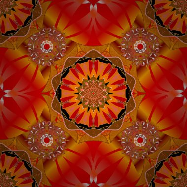 Kızılderili desenli desenli desenli şal deseni. Vektör Henna dövme stili. Tekstil, tebrik kartı, boyama kitabı, telefon kılıfı baskısı için kullanılabilir. Etnik Mandala süsü.