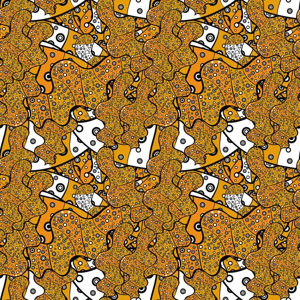 Vektorillustration Abstrakter Schöner Hintergrund Kritzelmuster Für Packpapier Gelb Orange Und — Stockvektor