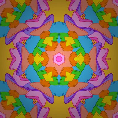 Vektör - hisse senedi. Modern şık doku. Sorunsuz nazik, Bahar üzerinde turuncu, sarı ve mavi renkler.