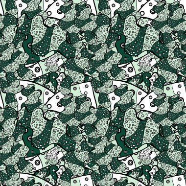 Vektör - hisse senedi. Modern şık doku. Sorunsuz nazik, Bahar bağımsız, yeşil ve siyah renkleri.