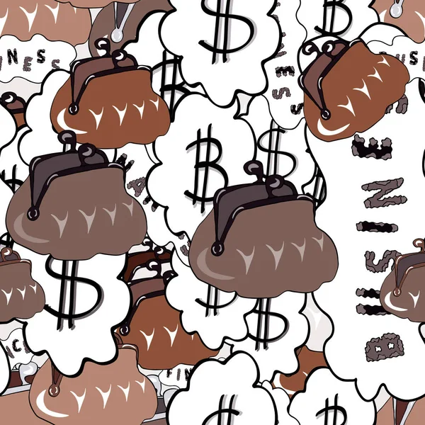 Flat Elements Black Brown White Background Money Illustration Money Icons — Stock Vector