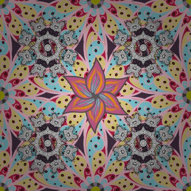 Tarafsız, sarı ve mavi renklerde çiçekler. Sevimli çiçek desenli küçük çiçek.