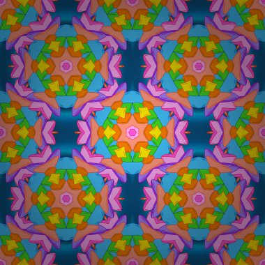 Doodles'ın turuncu, mavi ve pembe renkler. Kağıt vektör illüstrasyon kaydırma için soyut desen. Sorunsuz kroki güzel arka plan.