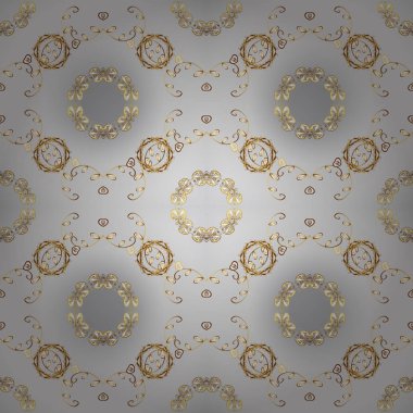 Sorunsuz vektör arka plan. Sorunsuz çiçek desenli. Kroki Barok, Şam. Grafik modern Dikişsiz desen gri ve bej renkler.