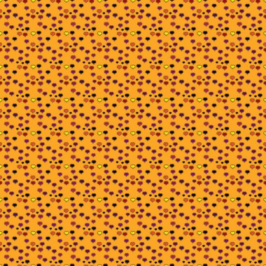 Dikişsiz desen kalp Sevgililer kartı sevgi kalpleri. Grafik kalpleri üzerinde sarı, siyah ve mor renkleri seviyorum. Tasarlanmış kroki kalp seviyor. Çift romantik aşk kalp. Vektör çizim.