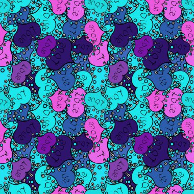 Vektör çizim. Sevgililer günü kalpleri. Mavi, mor ve siyah. Doku arka plan dokusu.