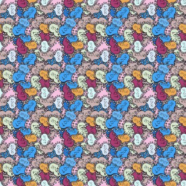 Kibarca, tarafsız, siyah ve mavi renkler üzerinde karalamalar. Soyut sorunsuz vektör desen elle çizilmiş çiçek öğeleri.