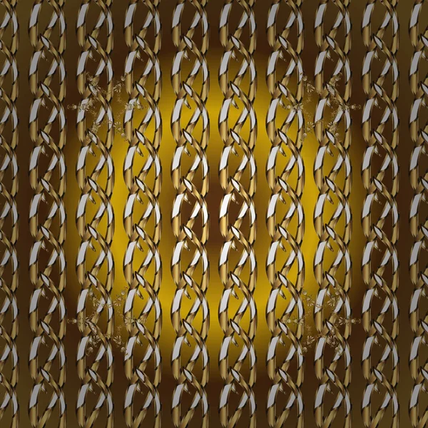 Adorno Oriente Tradicional Vectorial Patrón Dorado Colores Amarillo Marrón Con — Vector de stock