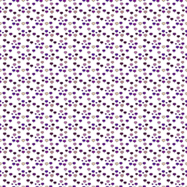 Gerçekçi güzel gri, mor ve beyaz kalp ile Seamless modeli. Aşk ve tatil Tema. Sevgililer günün kutlu olsun. Vektör çizim.