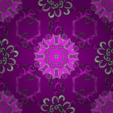 Etnik Mandala süsü. Tekstil, tebrik kartı, boyama kitabı, telefon kılıfı baskısı için kullanılabilir. Vektör Henna dövme stili. Hint çiçekli desenli şal desenli..