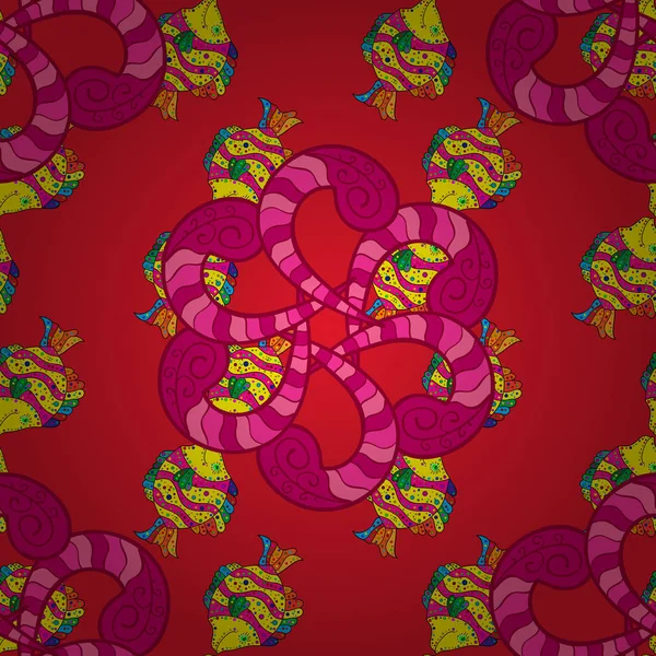 Квіти Жовтого Червоного Пурпурового Кольорів Дизайн Паперу Упаковки Подарунків Вітальних — стоковий вектор