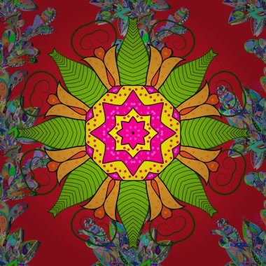 Kına stil vektör. Kartvizit arka plan boyama kitabı, zemin, tekstil, tebrik için kullanılabilir. Hint çiçek Paisley patten kenarlık. Sorunsuz süsleme yazdırma. Etnik Mandala havlu.